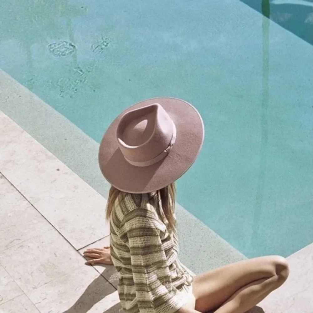 FREE PEOPLE LACK OF COLOR RANCHER WOOL FEDORA HAT one size